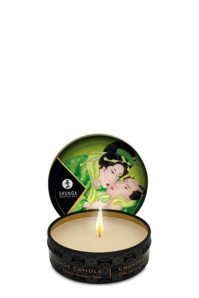 Shunga Candle Green Tea - Lumanare pentru Masaj cu Aroma de Ceai Verde, 30 ML