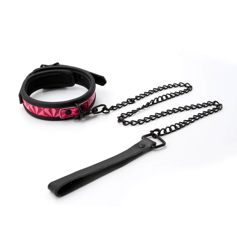 Sinful - 1'' Collar - Zgarda si Lesa Roz - detaliu 1