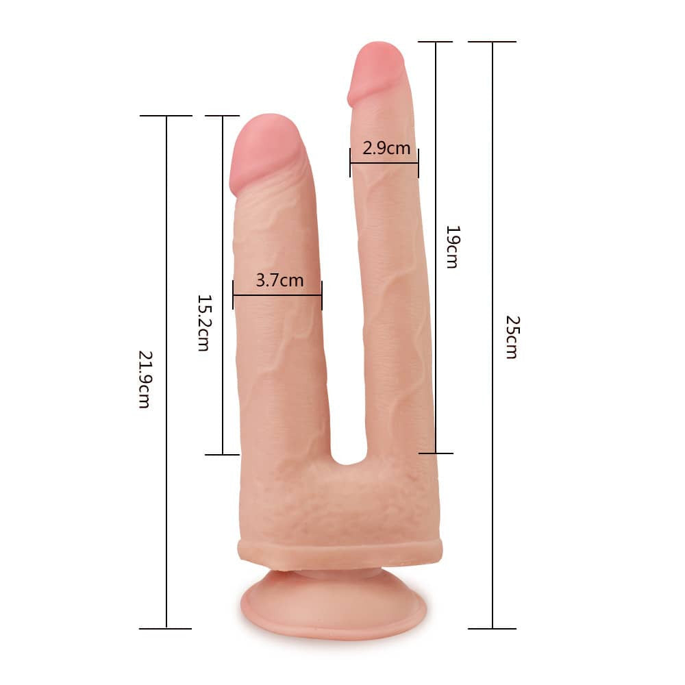 Skinlike - Dildo dublu, flesh, 19 cm