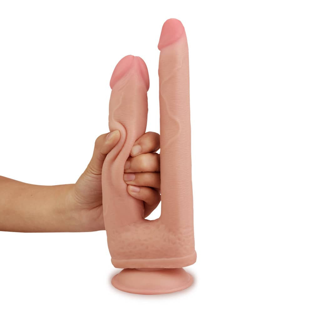 Skinlike - Dildo dublu, flesh, 19 cm - detaliu 1