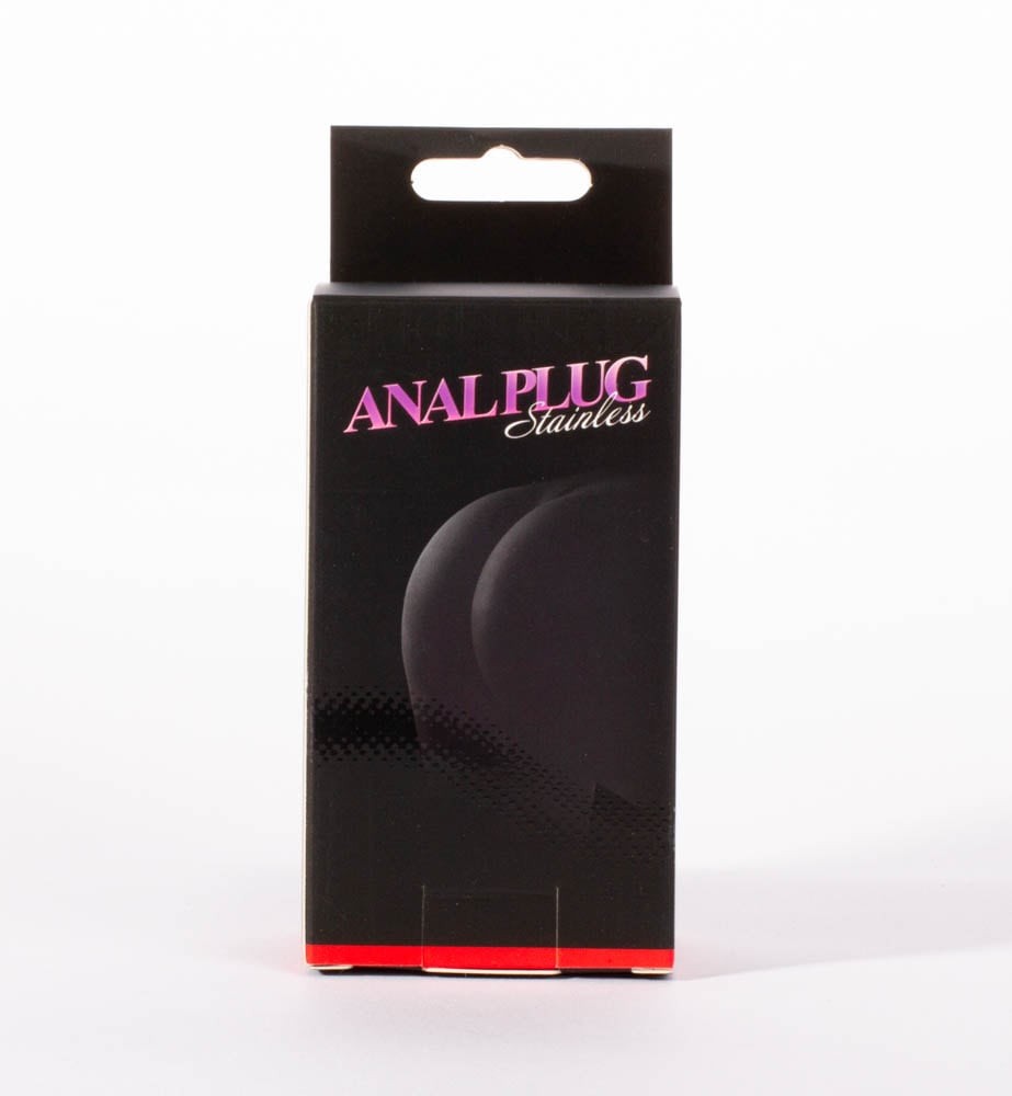 Stainless Anal Plug M - Dop Anal din Metal, 8,5 cm - detaliu 10