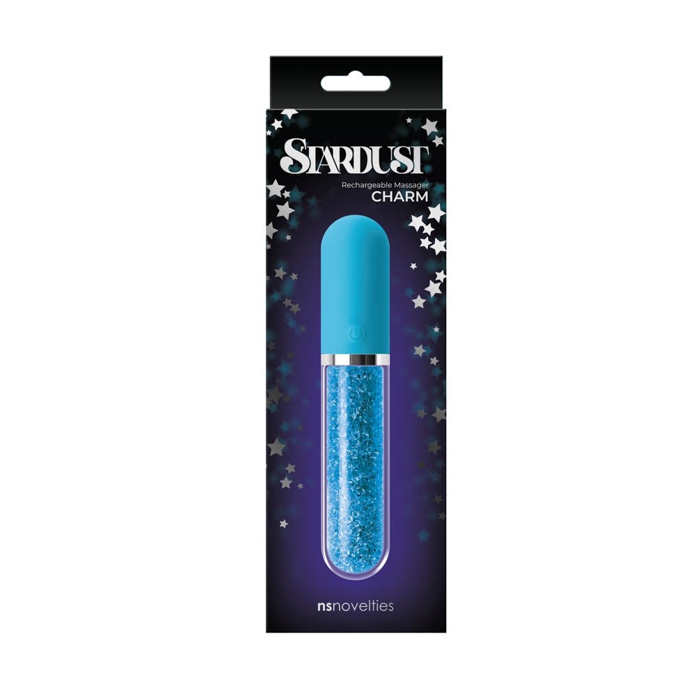 Stardust Charm - Vibrator ruj, albastru, 16.7 cm - detaliu 1