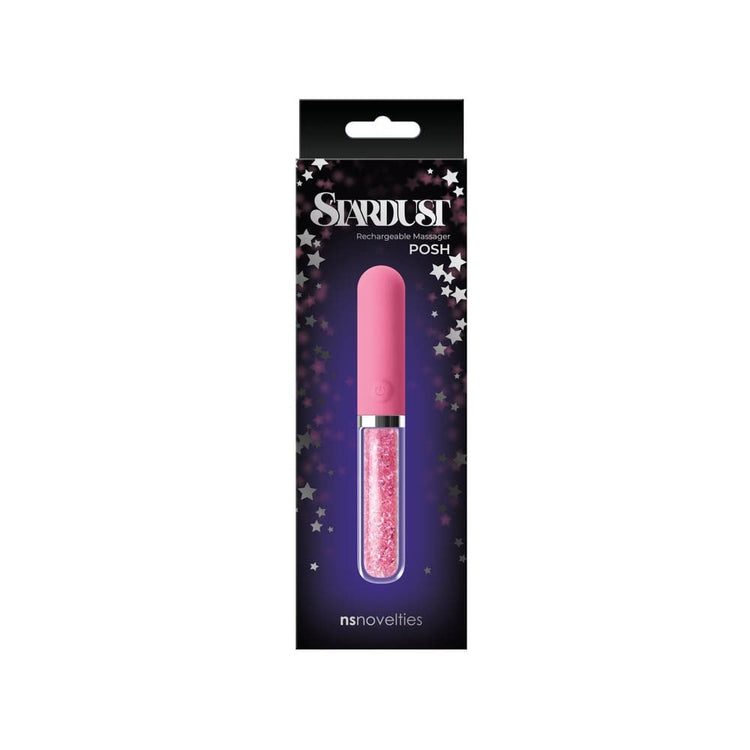 Stardust Posh - Vibrator Ruj din Silicon Roz, 12,8 cm - detaliu 1