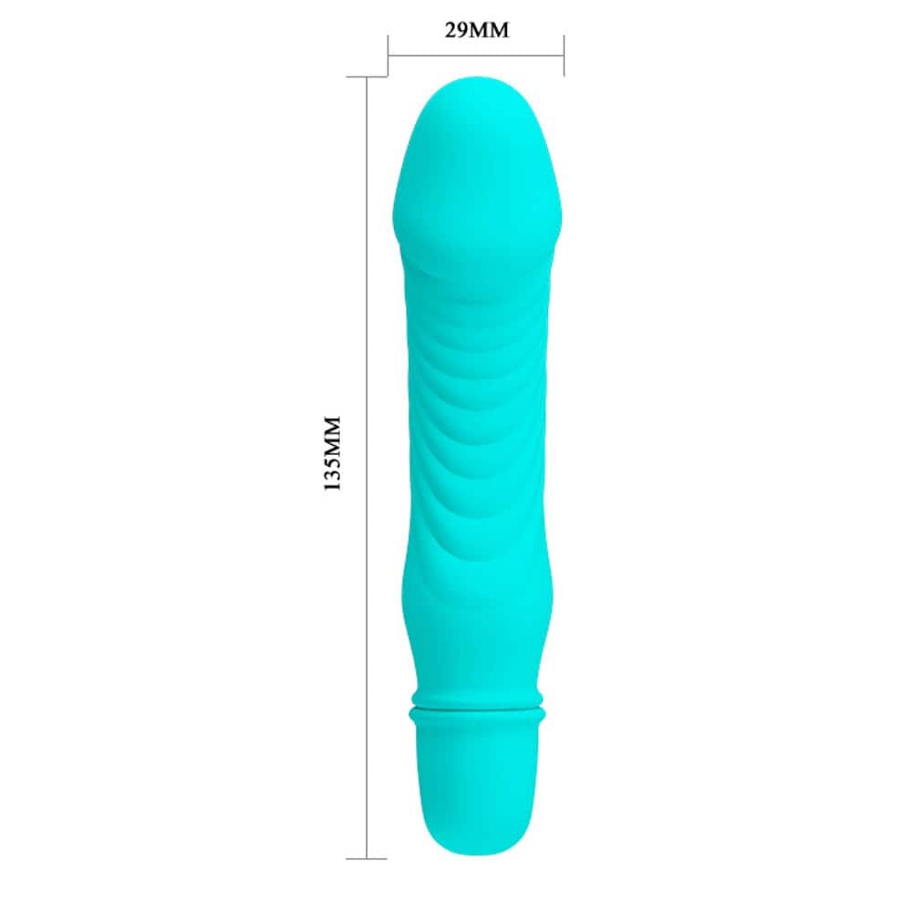 Stev - Vibrator realist, turcoaz, 13.5 cm - detaliu 1