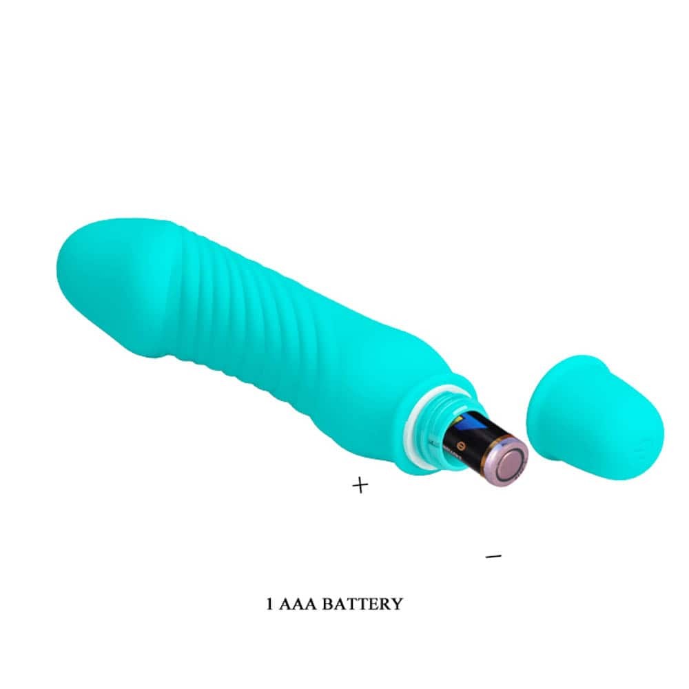 Stev - Vibrator realist, turcoaz, 13.5 cm - detaliu 3