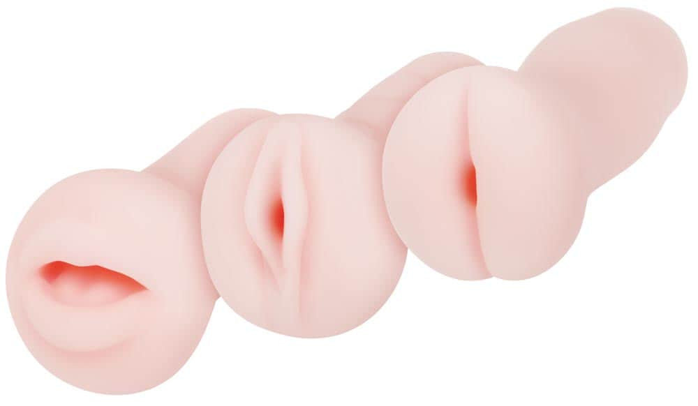 Stroker Trio - Set 3 Masturbatoare cu Forma Vagin, Anus si Gura, 13 cm - detaliu 10