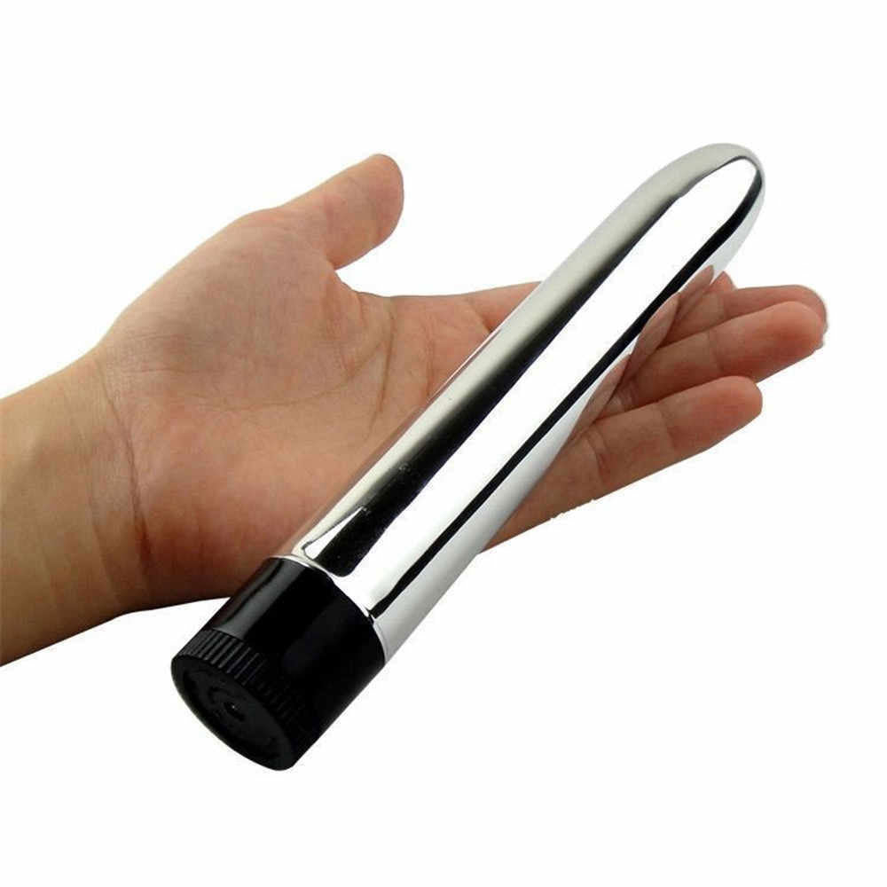 Super Slick - Vibrator clasic, argintiu, 17 cm