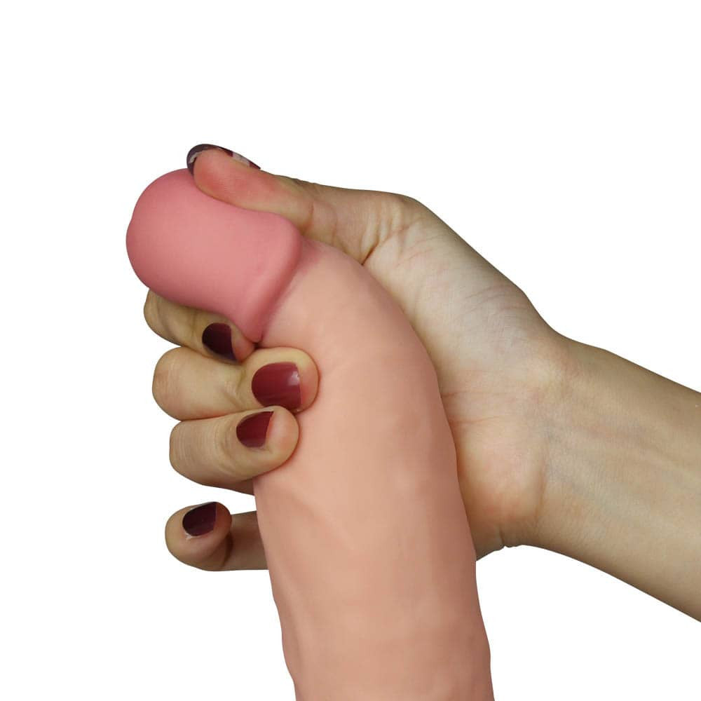 The Ultra Soft Dude - Dildo realist cu vibrații, crem, 20 cm - detaliu 5