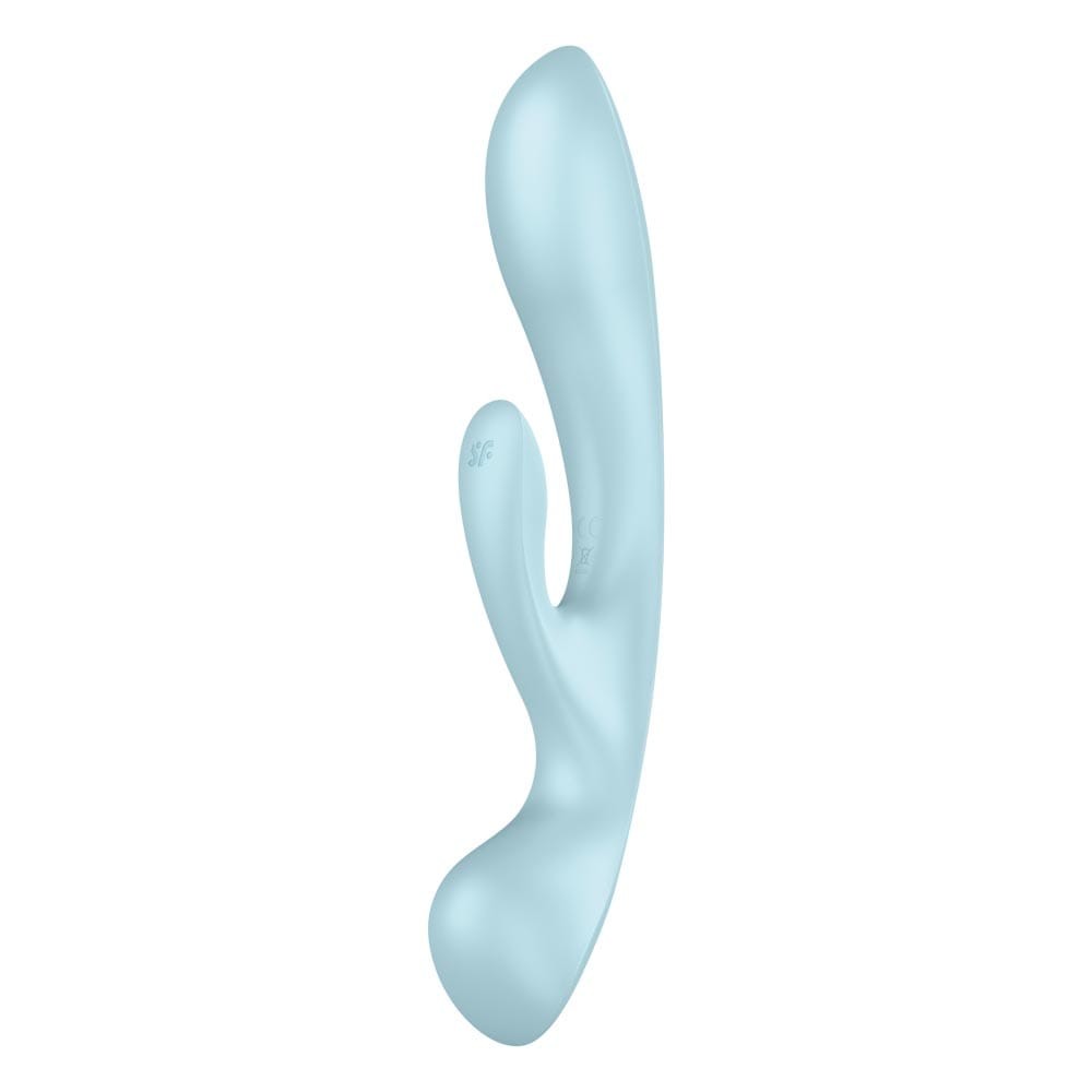 Triple Oh light blue - Vibrator 2 in 1 Iepuras si Wand, 23.5 cm - detaliu 4