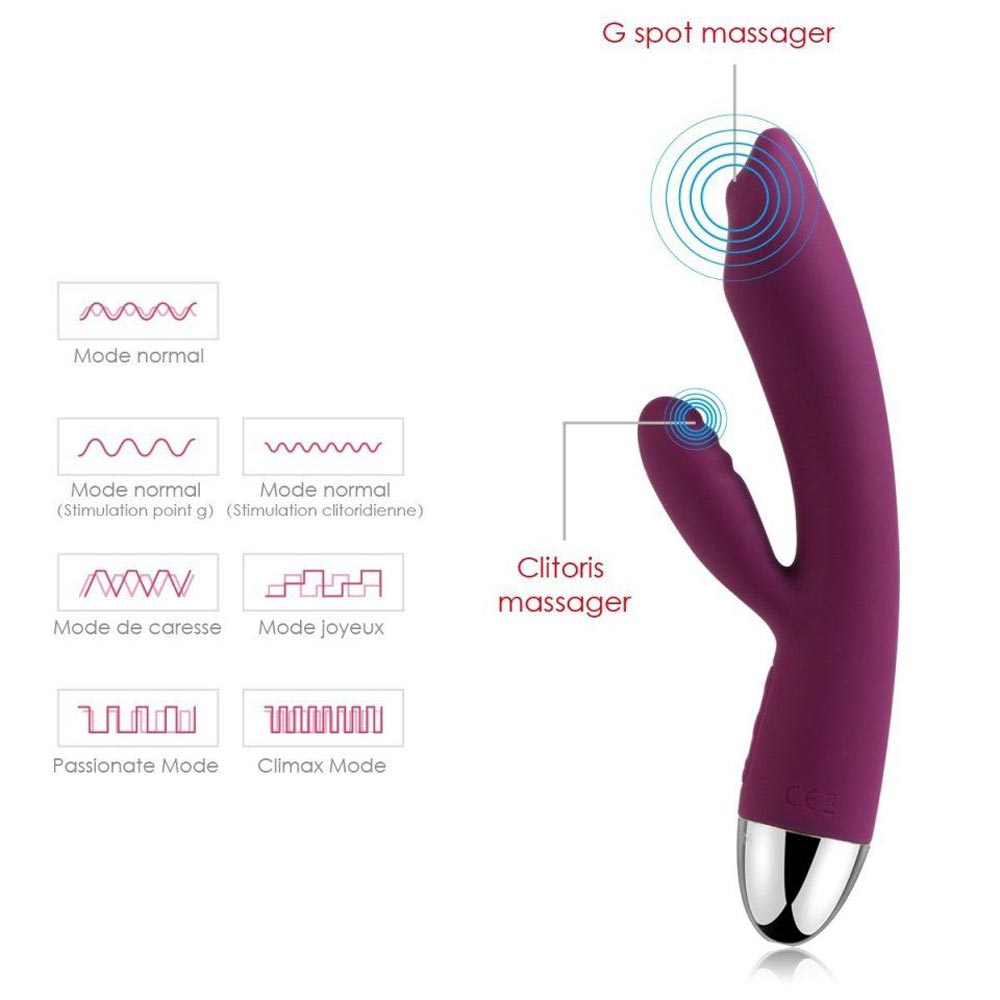 Trysta - Vibrator iepuraș, mov, 19 cm - detaliu 1