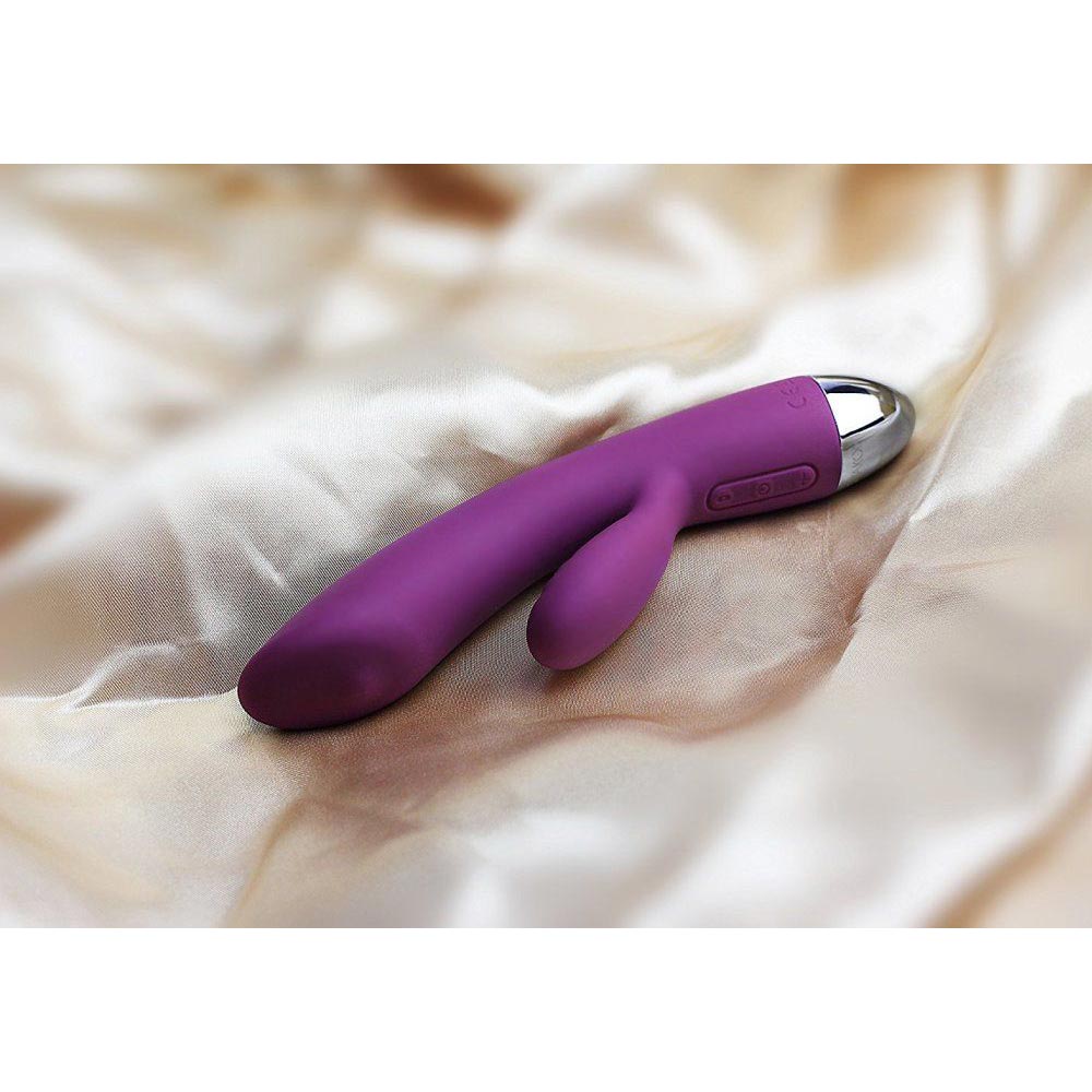 Trysta - Vibrator iepuraș, mov, 19 cm - detaliu 4