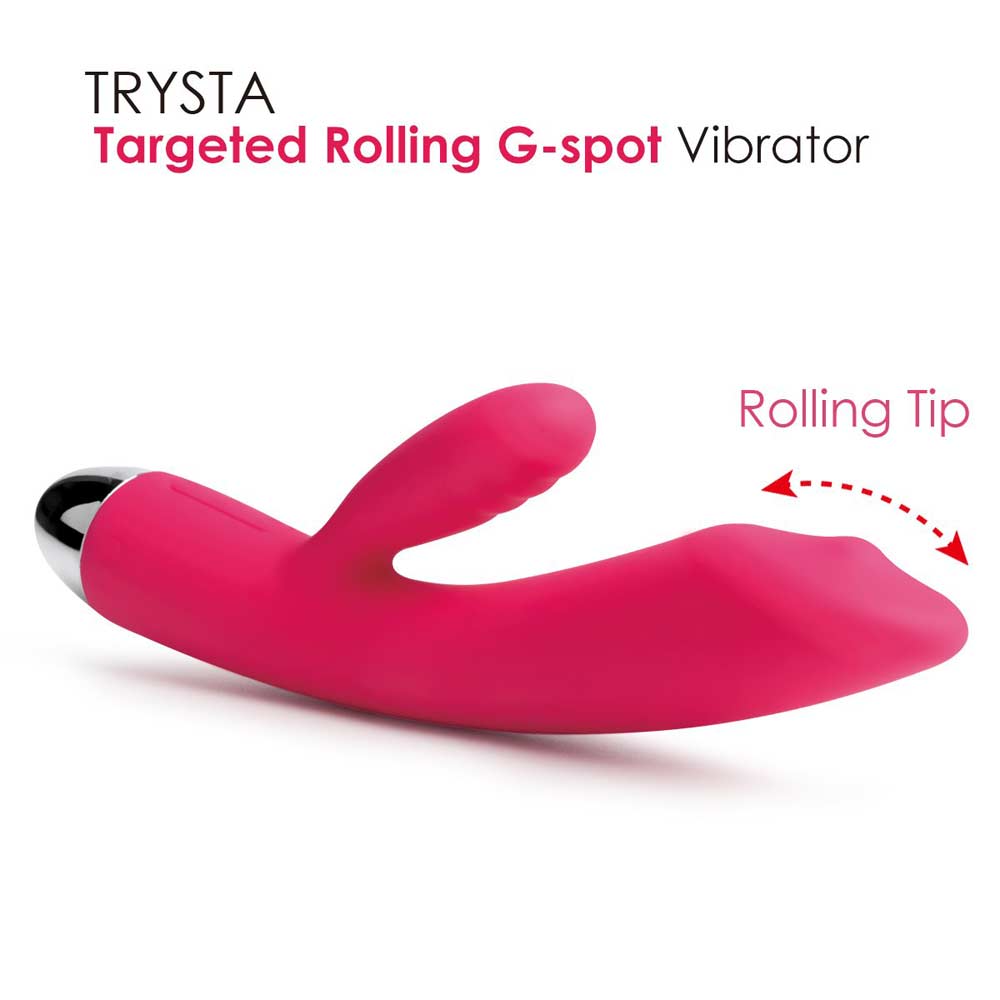 Trysta - Vibrator iepuraș, roșu, 19 cm - detaliu 4
