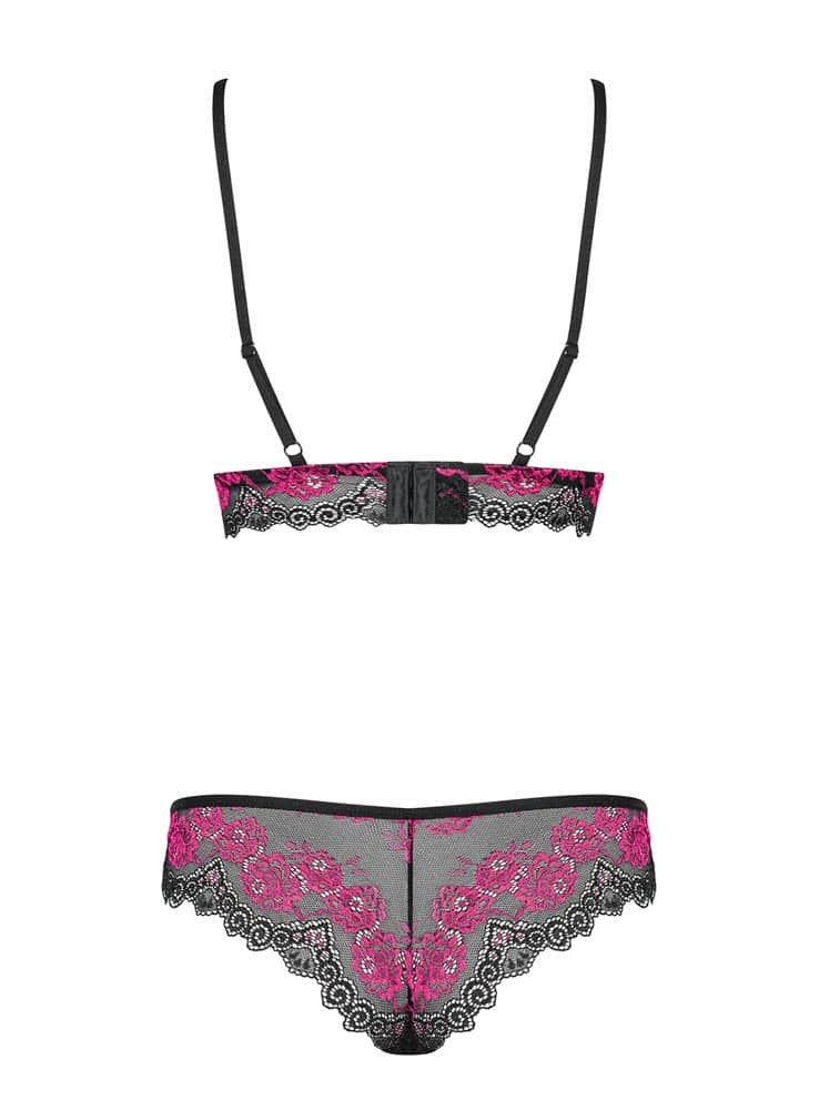 Tulia - Set lenjerie sexy, negru/mov, S/M - detaliu 1