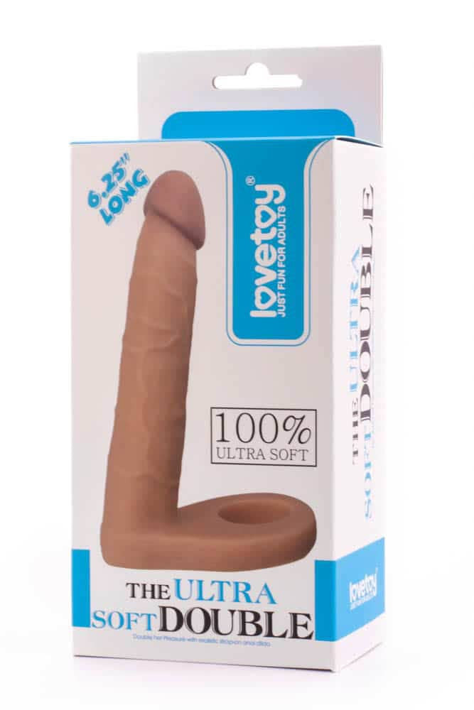 Ultra Soft Double 2 - Strap-on realist, flesh, 15.8 cm - detaliu 6