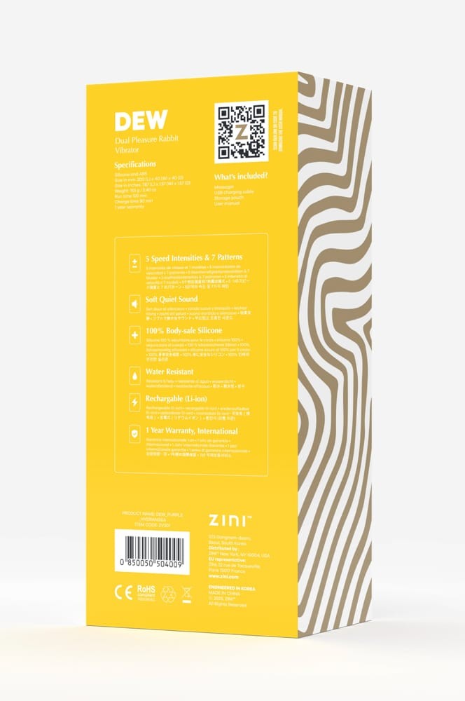 Vibrator cu Dubla Stimulare Zini Dew Rabbit, 20x4 cm - detaliu 2