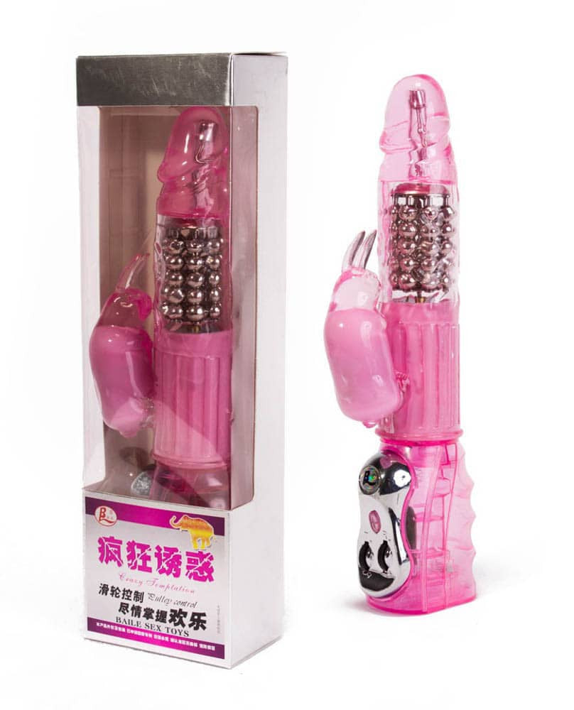 Vibrator Rabbit MultiSpeed Baile cu Bile Rotative, 25.5x4 cm - detaliu 4