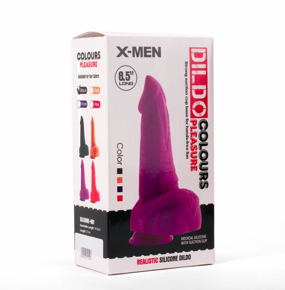 X-MEN 5 - Dildo realist, negru, 21.6 cm - detaliu 5