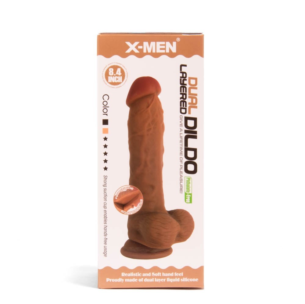 X-MEN Dual Layered - Dildo realist, maro, 21 cm - detaliu 4