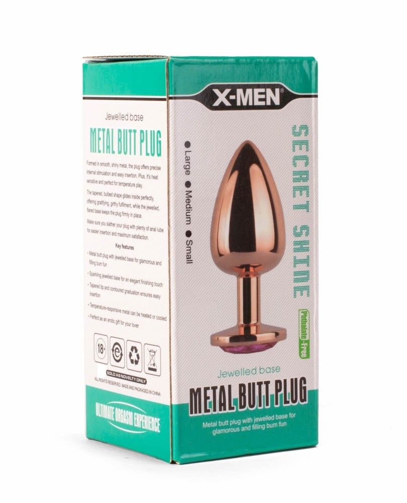 X-MEN Secret Shade Metal L - Dop Anal Metalic cu Forma Diamant, - detaliu 4