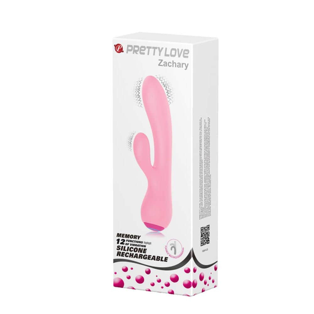 Zachary - Vibrator iepuraș, roz, 17.8 cm - detaliu 3