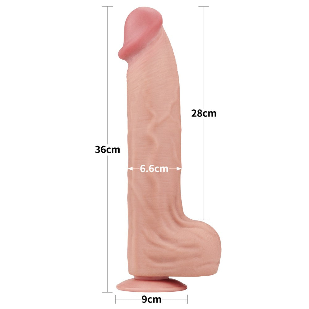 14'' King Sized Sliding Skin Dual Layer Dong - detaliu 5