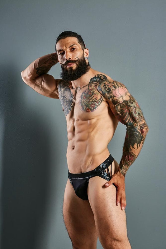 C4M-Desire Jockstrap-BlackLeatherette-XL 