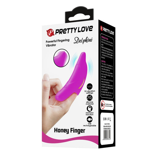 Delphini - Vibrator pentru deget, mov, 9.8 cm