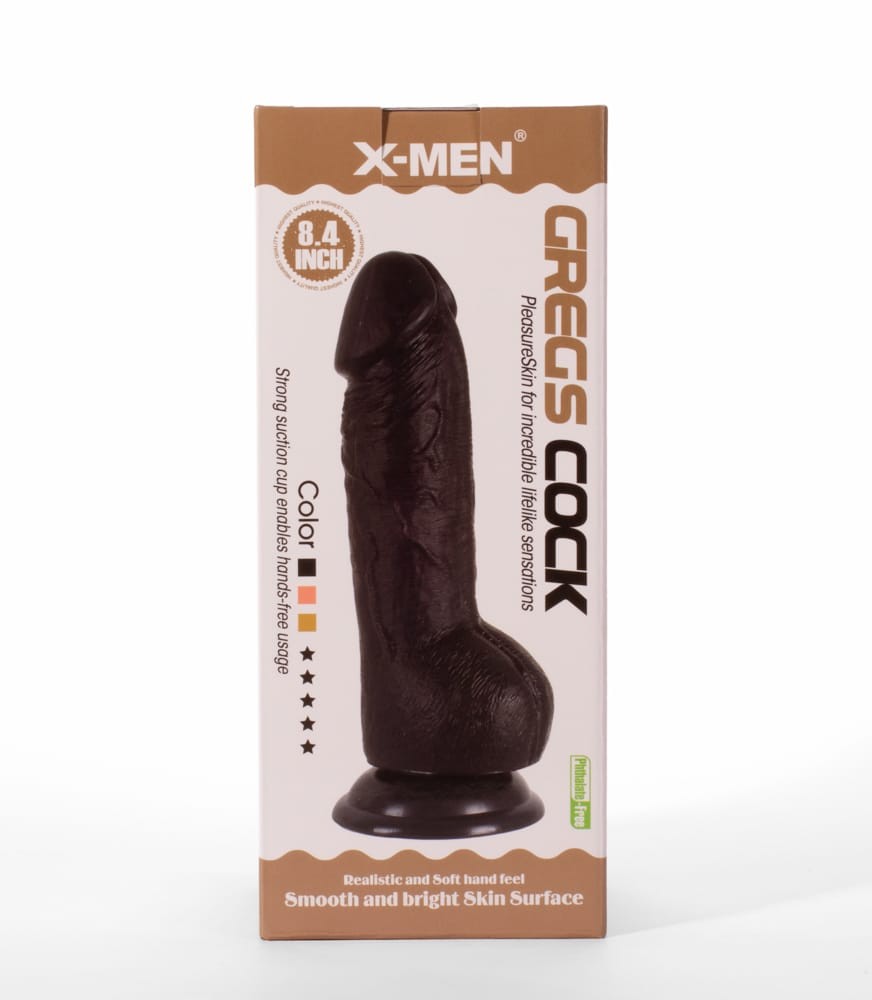 Greg - Dildo realistic, negru, 21.3 cm