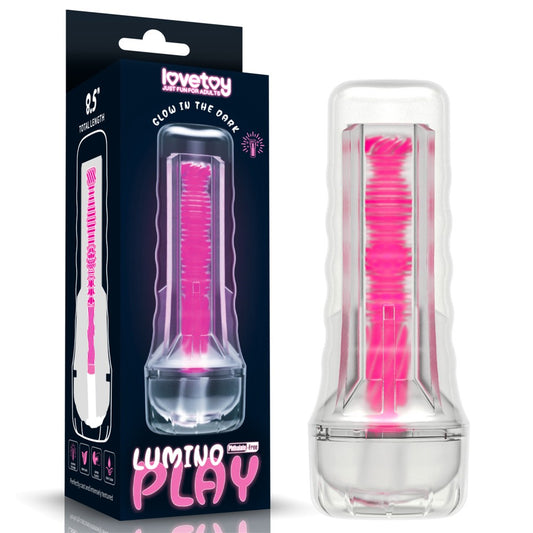 Lumino Play - Masturbator fluorescent, roz, 21.5 cm