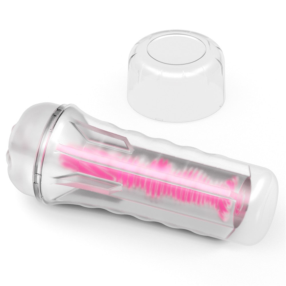 Lumino Play - Masturbator fluorescent, roz, 21.5 cm - detaliu 12