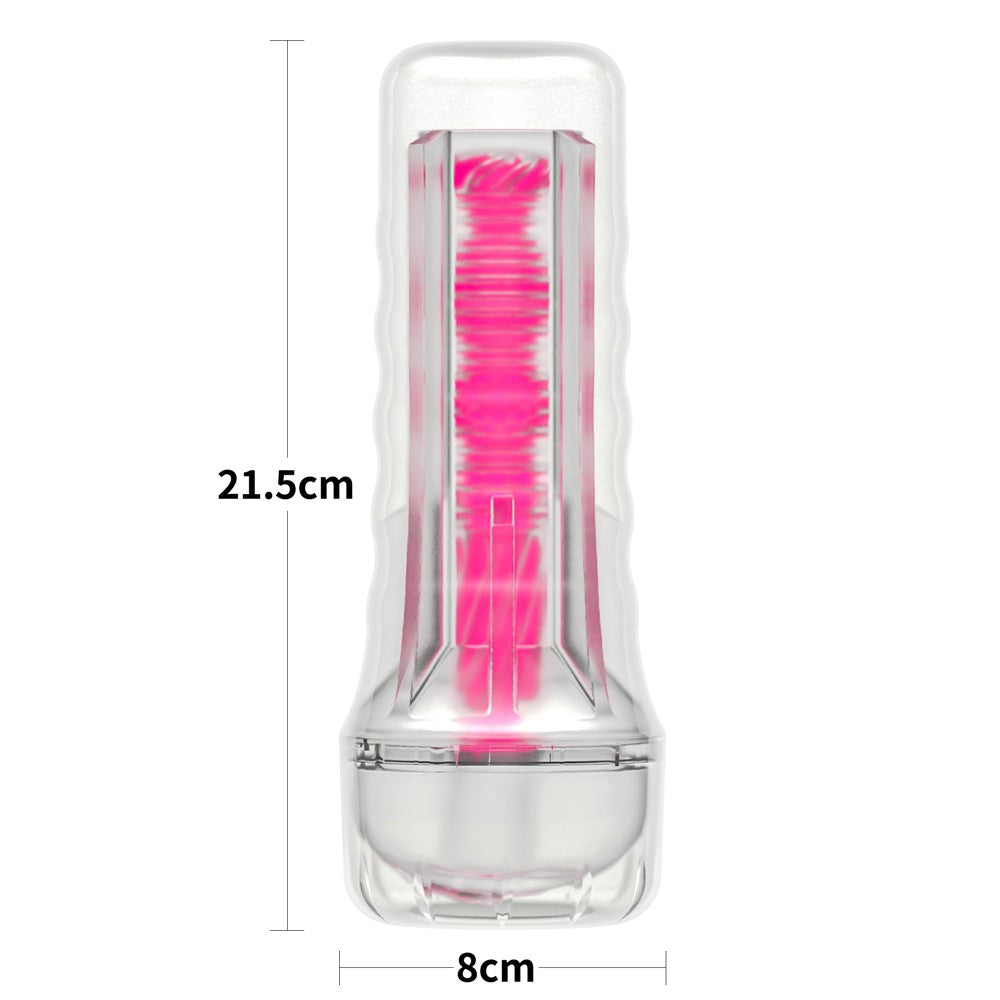 Lumino Play - Masturbator fluorescent, roz, 21.5 cm - detaliu 14