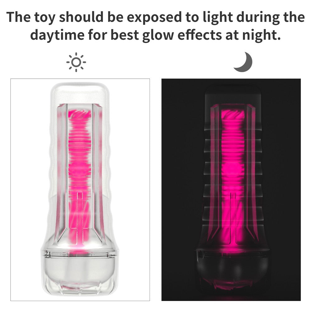Lumino Play - Masturbator fluorescent, roz, 21.5 cm - detaliu 15
