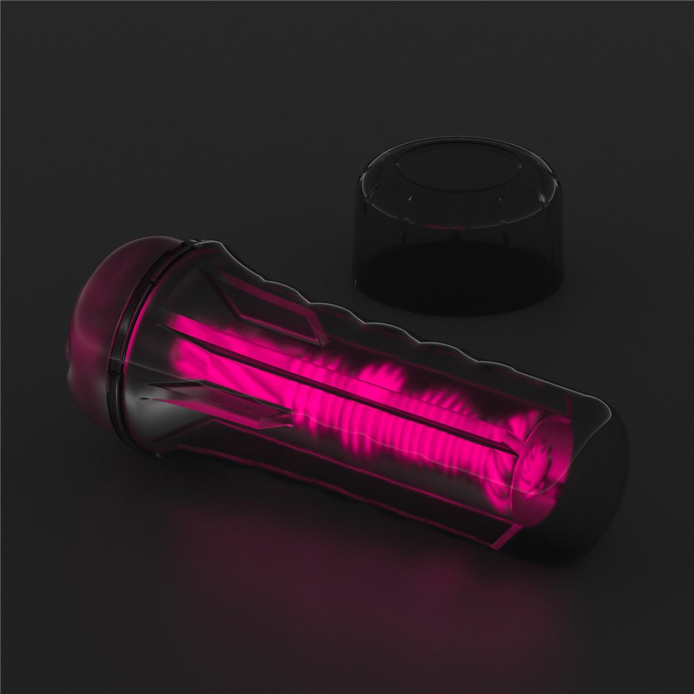 Lumino Play - Masturbator fluorescent, roz, 21.5 cm - detaliu 17