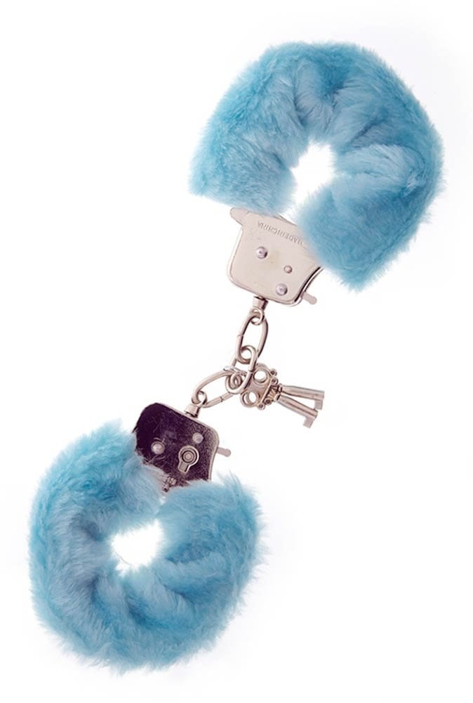 Metal Handcuff With Plush Blue - detaliu 1