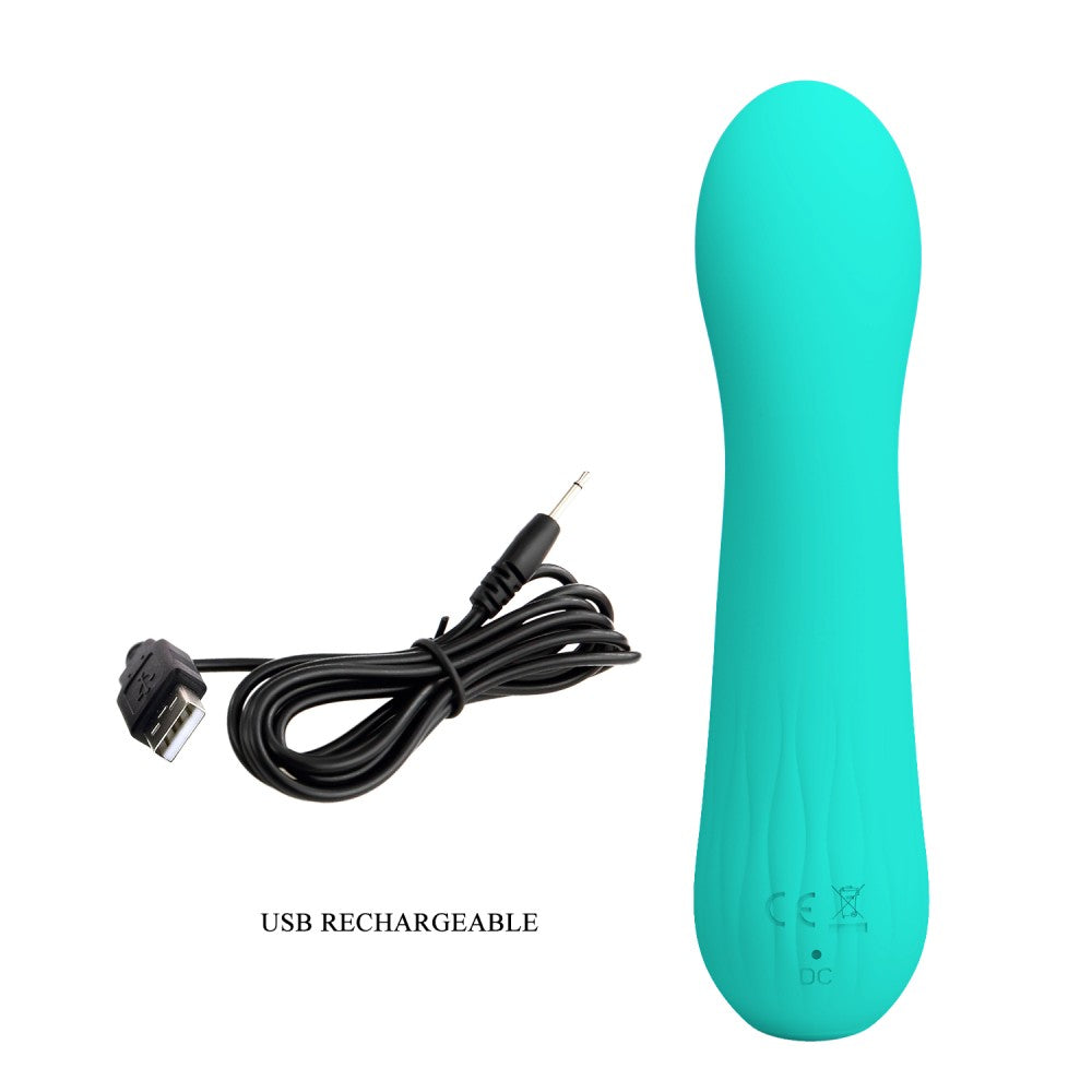 Vibratoare G-spot din silicon moale, Pretty Love Faun Green, cu funcții multiple și contururi senzuale.