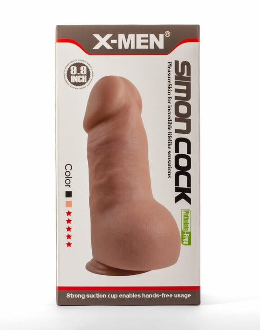 Simon - Dildo gigant, negru, 25.1 cm