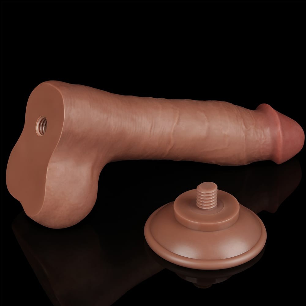 Sliding Skin - Dildo realist, maro, 20 cm - detaliu 2