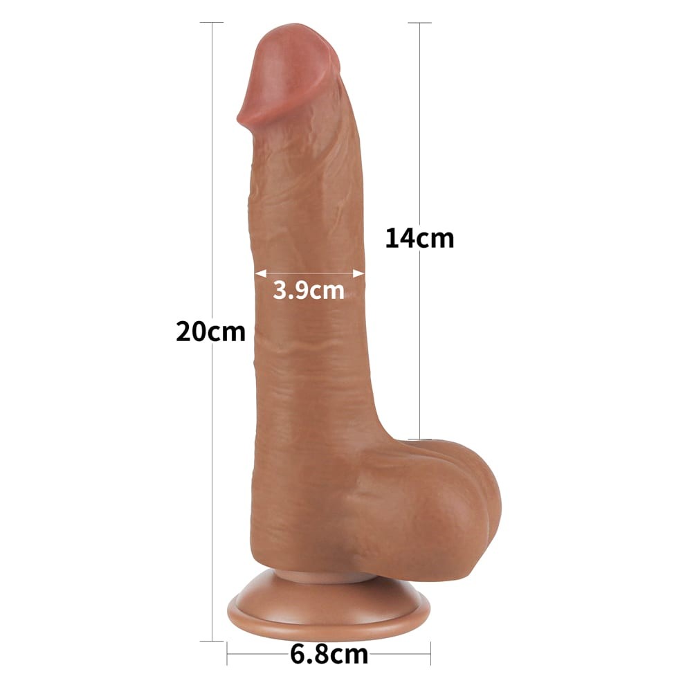 Sliding Skin - Dildo realist, maro, 20 cm - detaliu 4