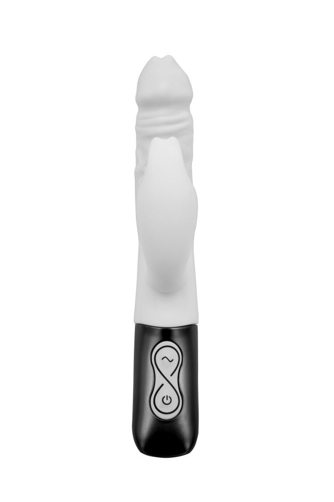 TITANZ 7" SILICONE RECHARGEABLE VIBRATOR IN IVORY WHITE - detaliu 3