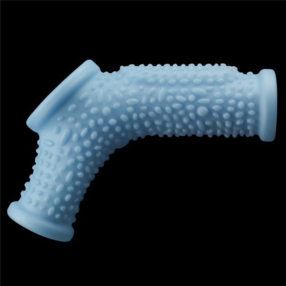 Vibrating Drip Knights Ring with Scrotum Sleeve Blue - detaliu 4