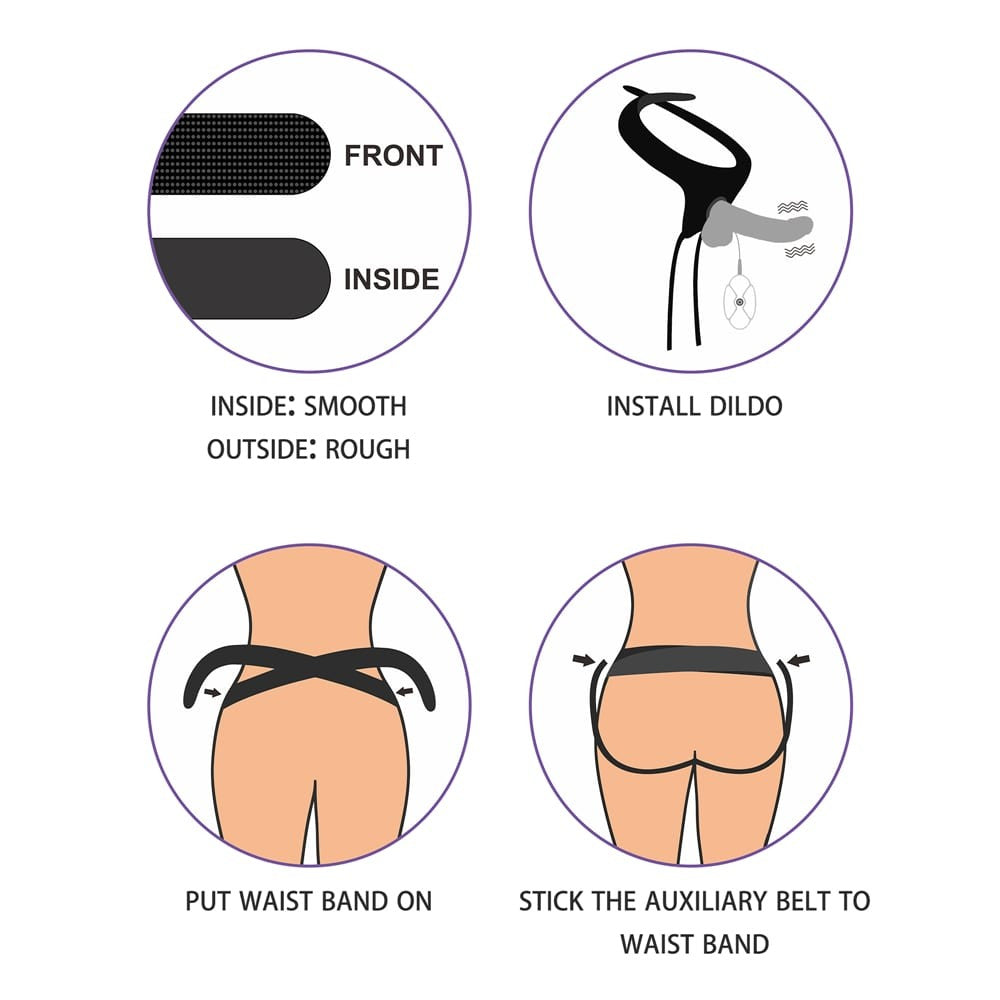 Vibrating Easy Strapon Set 7.0'' Black - detaliu 5
