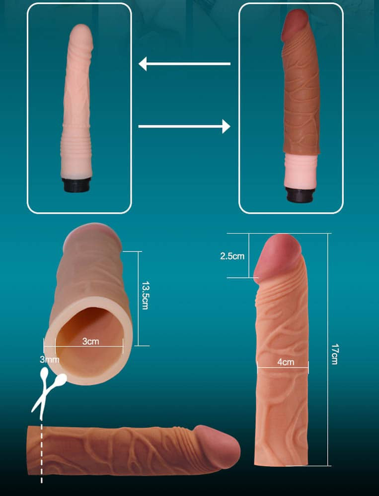 Pleasure X-Tender 2 - Manșon prelungire penis, 17 cm, maro