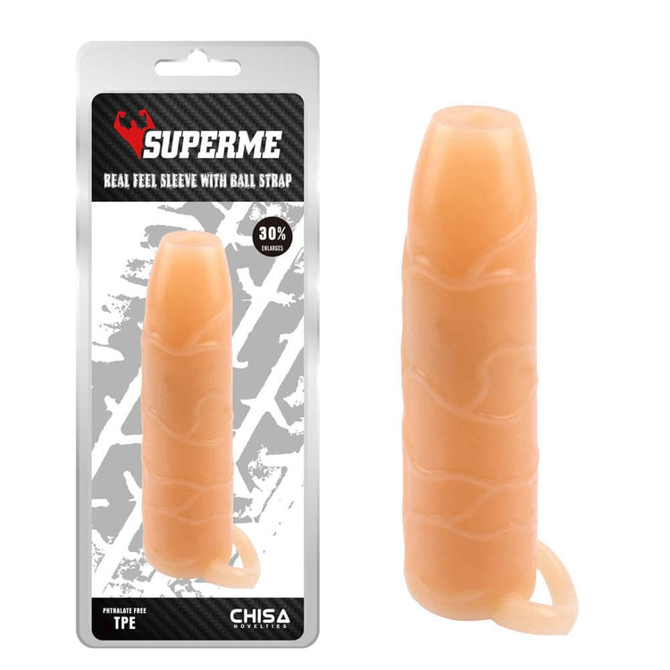 Real Feel - Prelungitor pentru penis cu inel, 14.5 cm