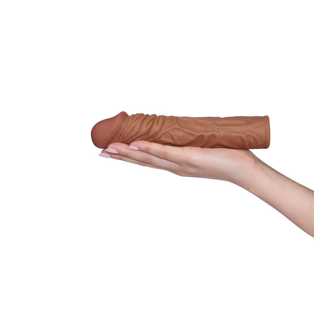 Pleasure X-Tender 1 - Manșon prelungire penis, 18.5 cm, maro