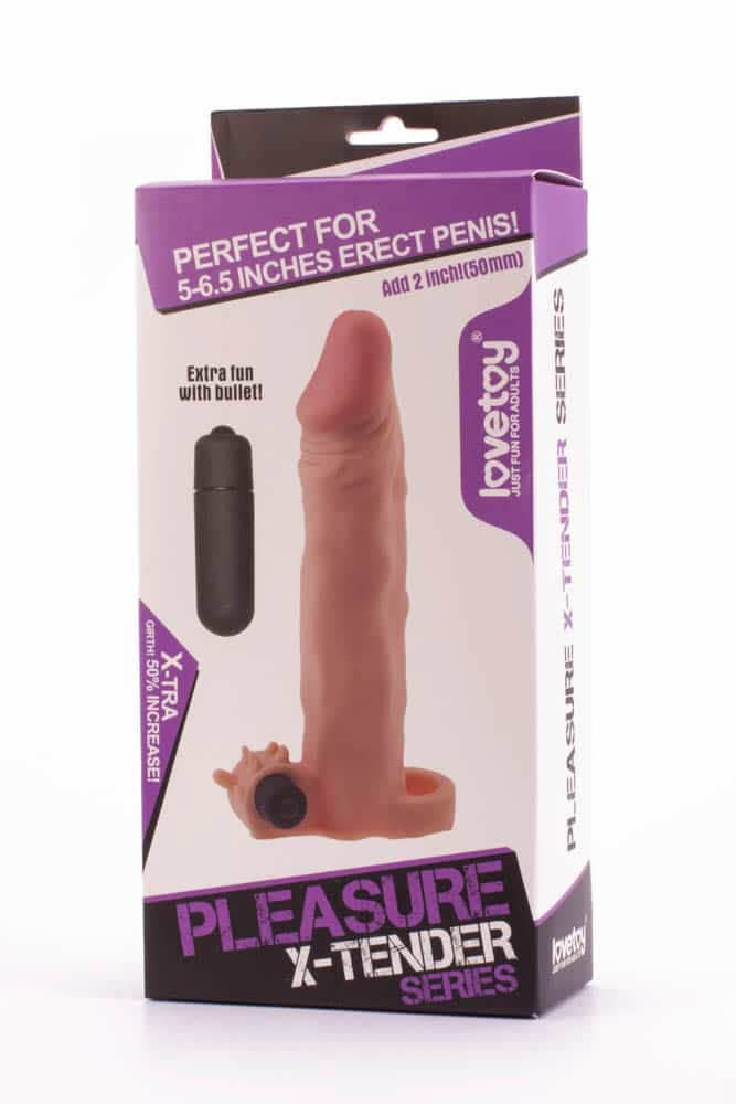 Pleasure X-Tender - Prelungitor realist pentru penis, 18.5 cm