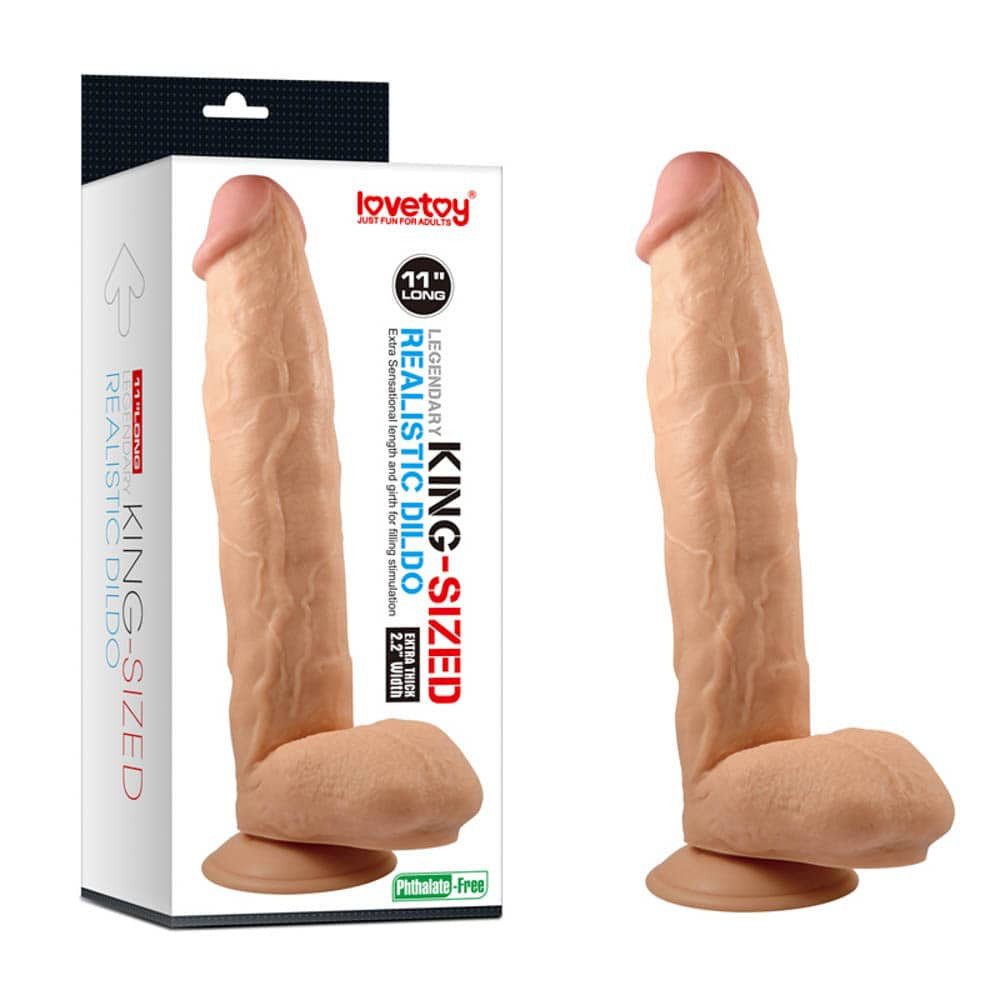 Regele Legendar - Dildo Realistic cu Ventuză și Testicule 28 cm