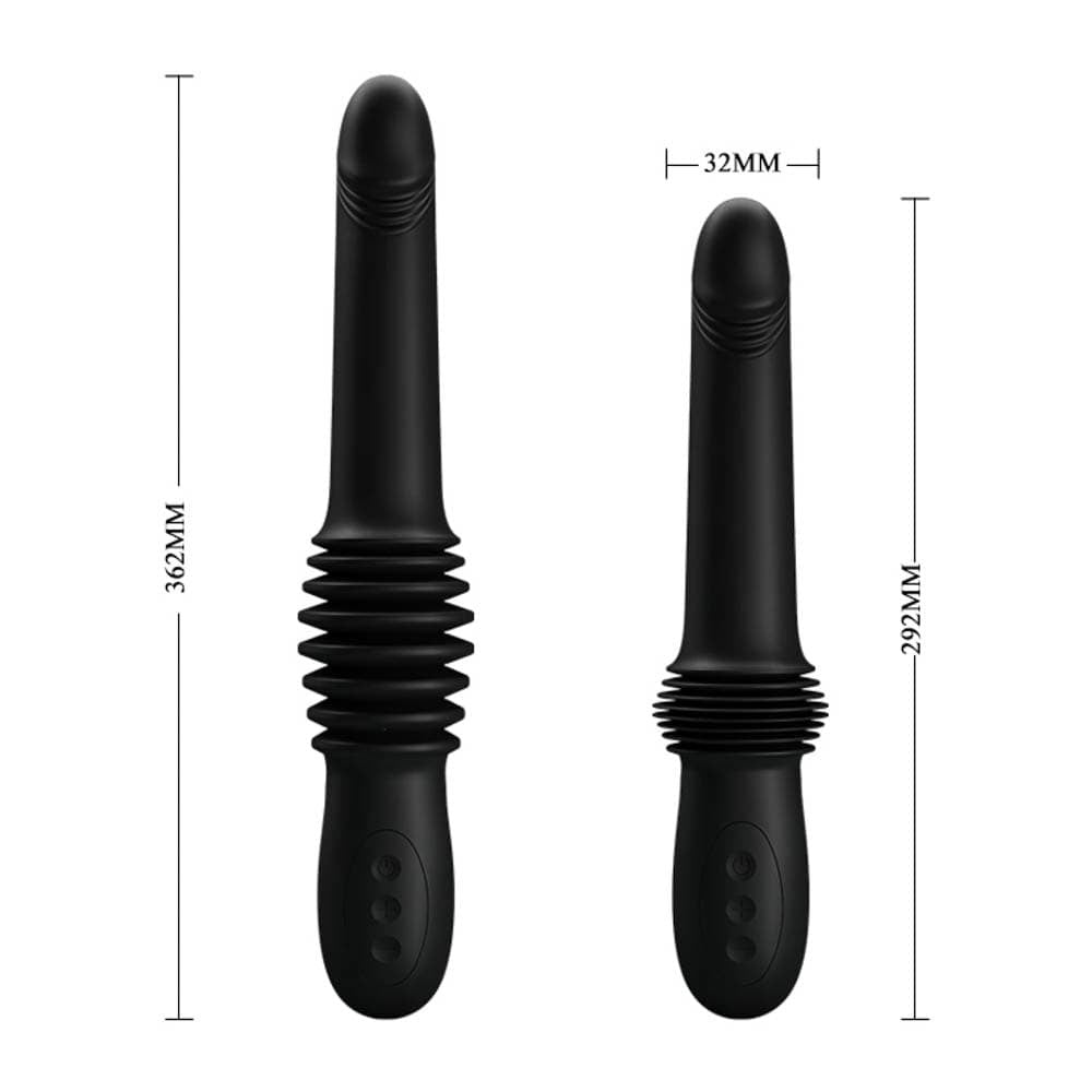 Pazuzu - Vibrator cu piston negru cursa 7cm