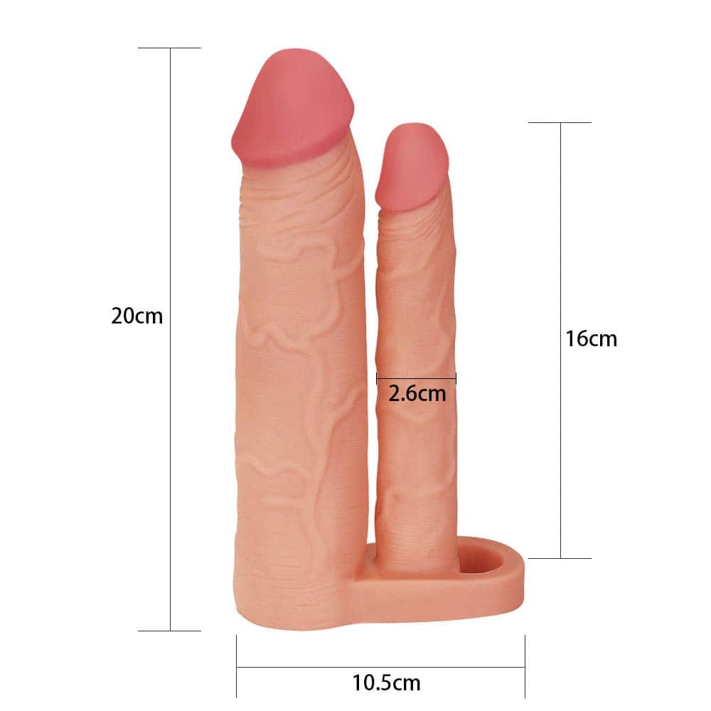 Plăcere X-Tinsă 3 - Manșon penis ultra-realist cu dildo anal atasat