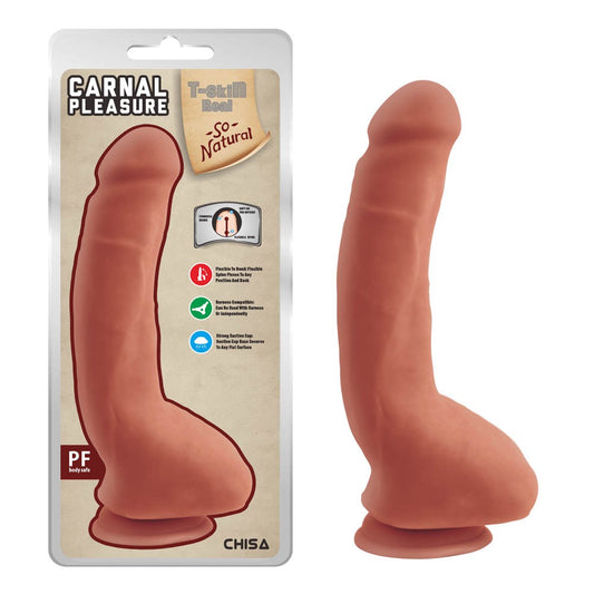 Plăcere Carnală Latină - Dildo Realistic cu Ventuză și Testicule 23.5 cm