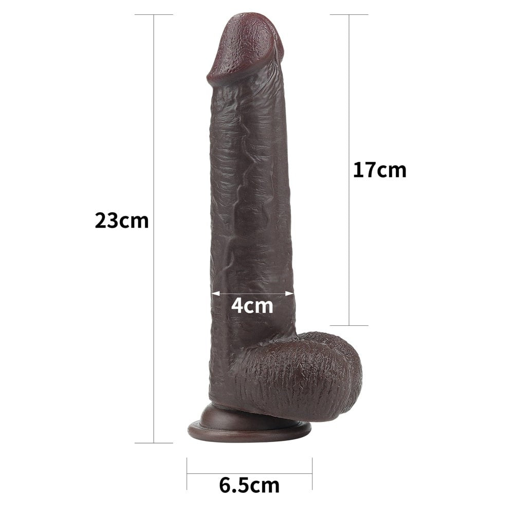 Sliding Skin Lovetoy - Dildo Realistic Strat Dublu Piele Artificială 23 cm